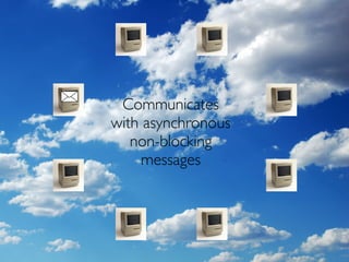 Communicates
with asynchronous
   non-blocking
     messages
 