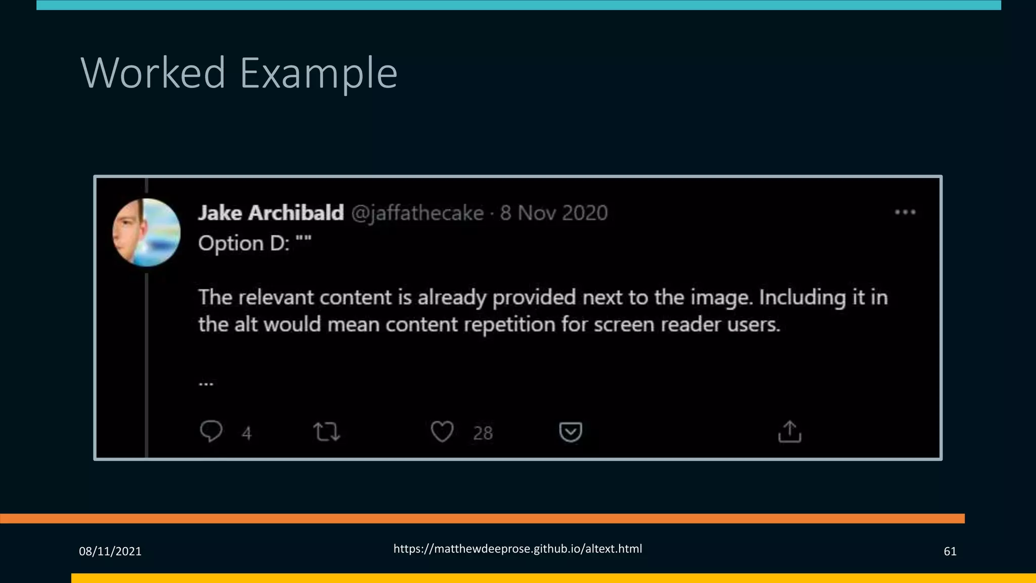 Worked Example (5)
08/11/2021 https://matthewdeeprose.github.io/altext.html 61
 