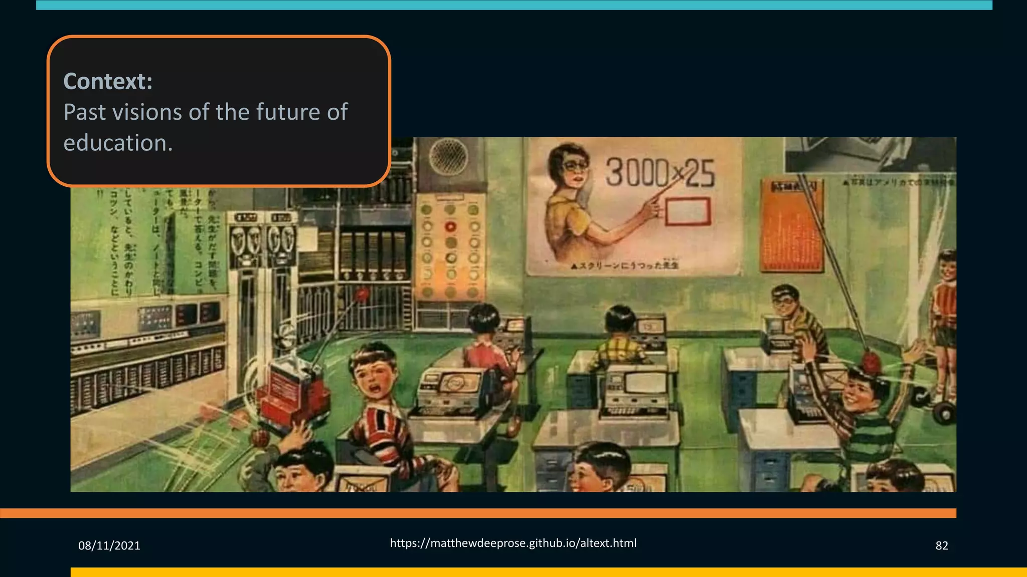 08/11/2021 https://matthewdeeprose.github.io/altext.html 82
Context:
Past visions of the future of
education.
 