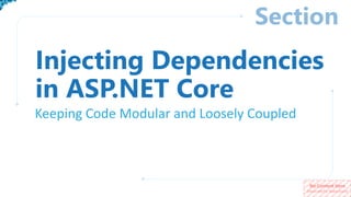 No Content Here
(Reserved for Watermark)
Section
Keeping Code Modular and Loosely Coupled
Injecting Dependencies
in ASP.NE...