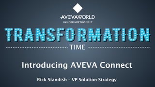 UK USER MEETING 2017
TIME
Introducing AVEVA Connect
Rick Standish – VP Solution Strategy
 
