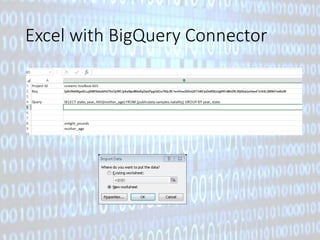 Excel with BigQuery Connector 
 
