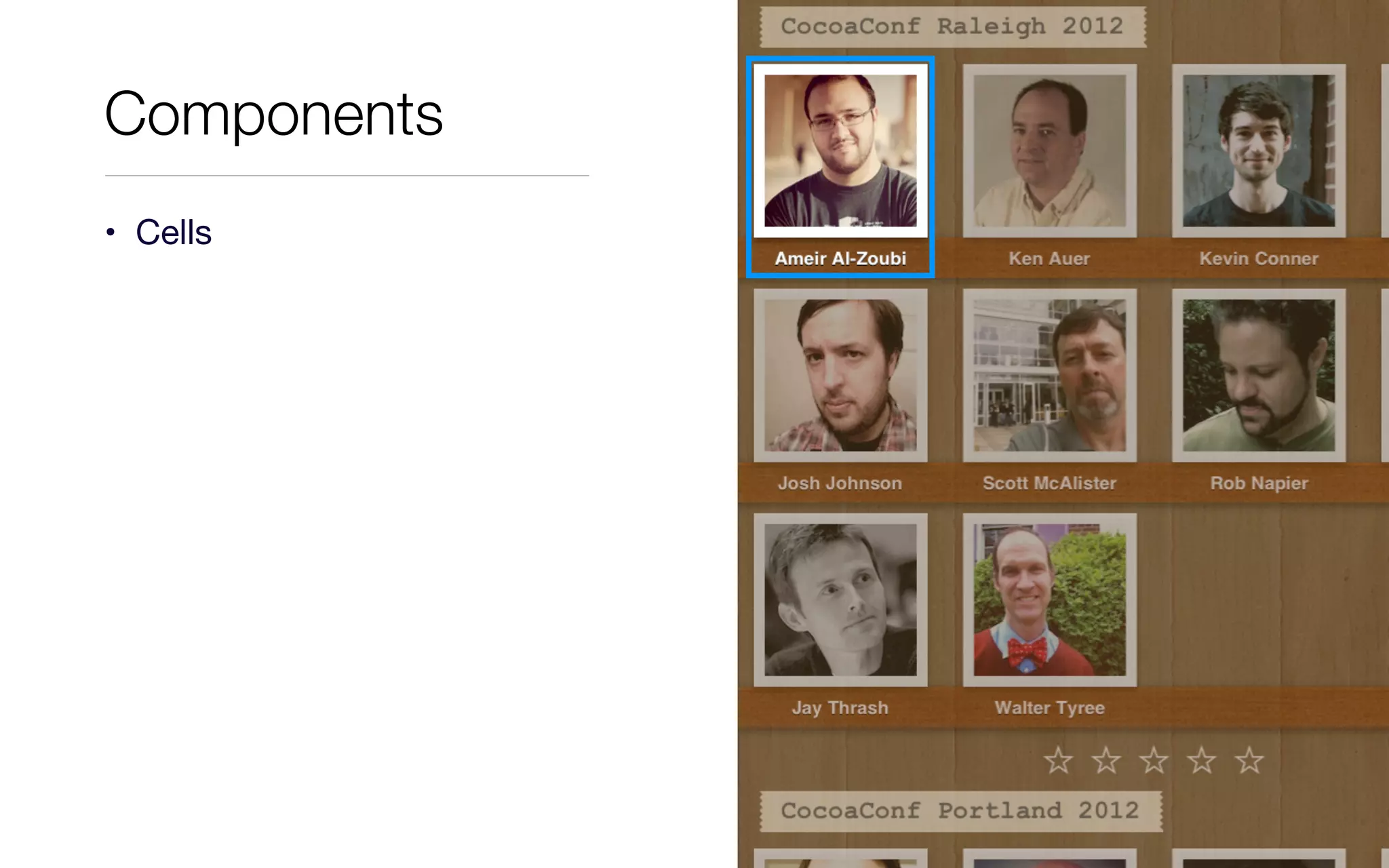 • Cells
Components
 