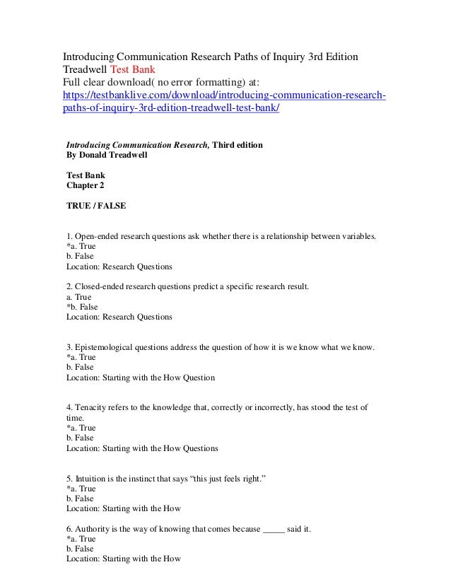 Introducing Communication Research Paths Of Inquiry 3rd - 