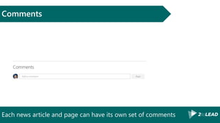 Each news article and page can have its own set of comments
Comments
 