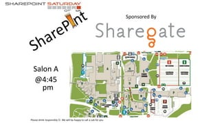 Salon A
@4:45
pm
Please drink responsibly . We will be happy to call a cab for you
Sponsored By
 