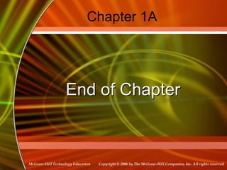 Copyright © 2006 by The McGraw-Hill Companies, Inc. All rights reserved.McGraw-Hill Technology Education
Chapter 1A
End of Chapter
 