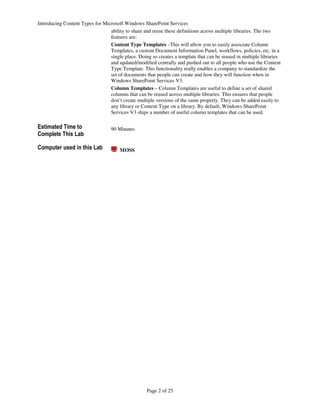 Introducing Content Types Microsoft Windows Share Point Services