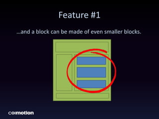 Feature #1
…and a block can be made of even smaller blocks.
 