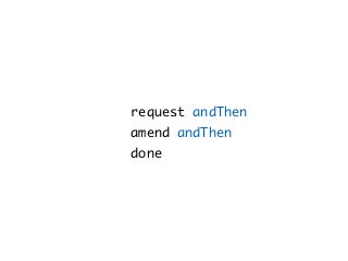 request andThen
amend andThen
done
 