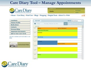 Care Diary Tool – Manage Appointments

 