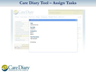 Care Diary Tool – Assign Tasks

 