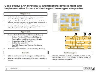 Case study: SAP Strategy & Architecture development and
implementation for one of the largest beverages companies
Objectiv...
