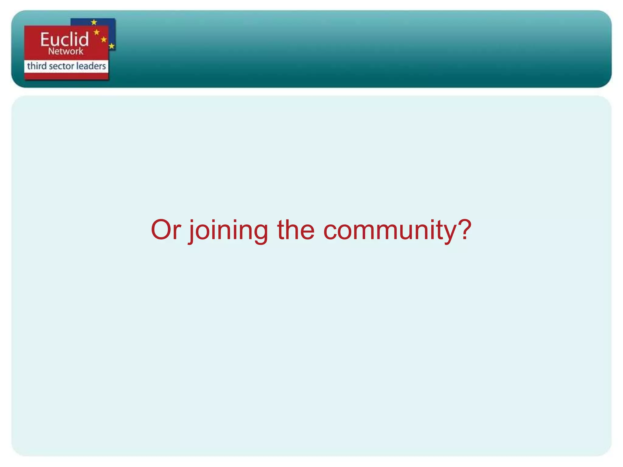 Or joining the community? 