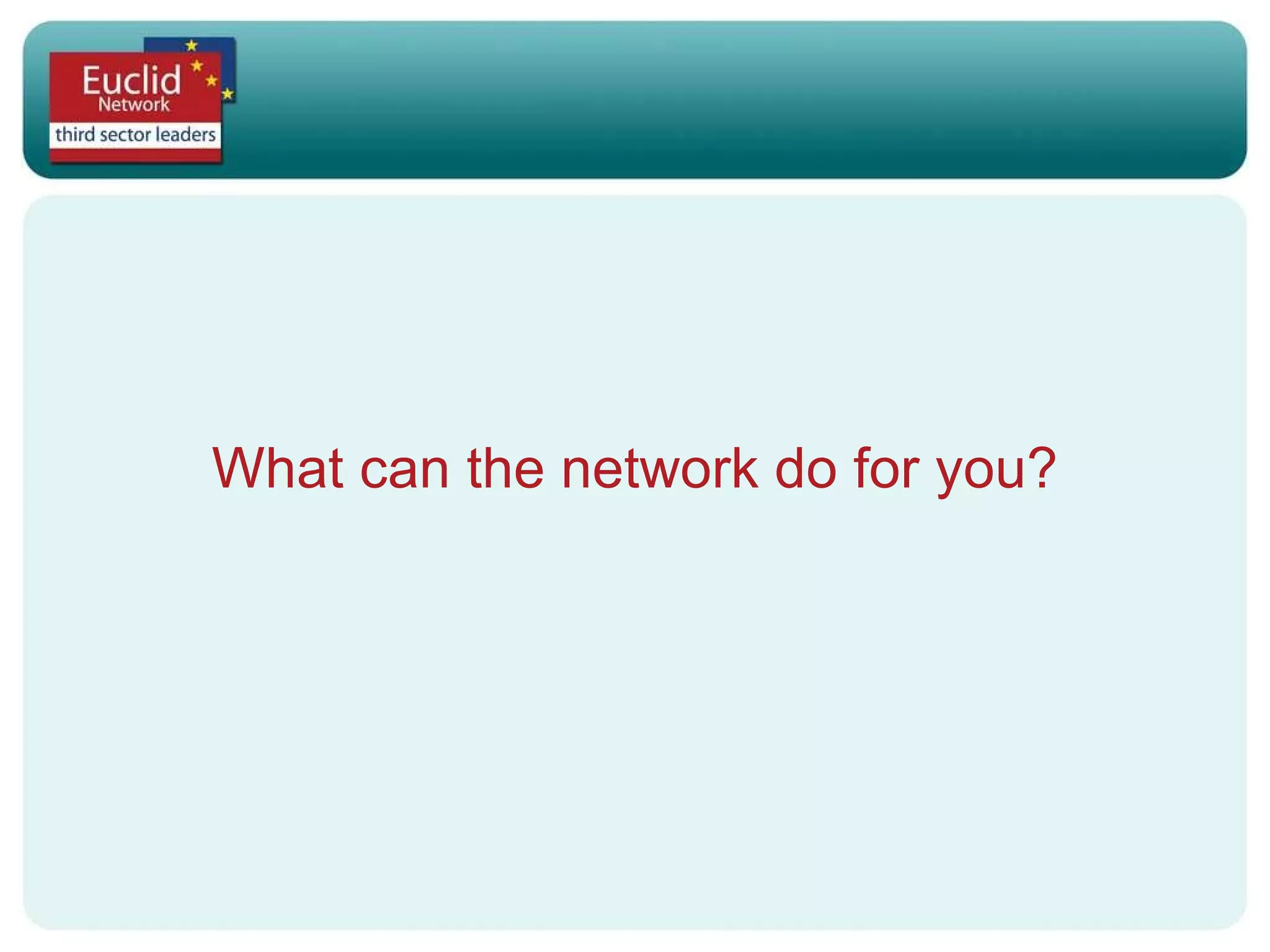 What can the network do for you? 