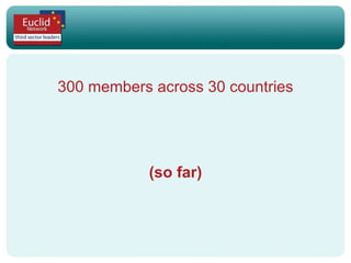 300 members across 30 countries (so far) 