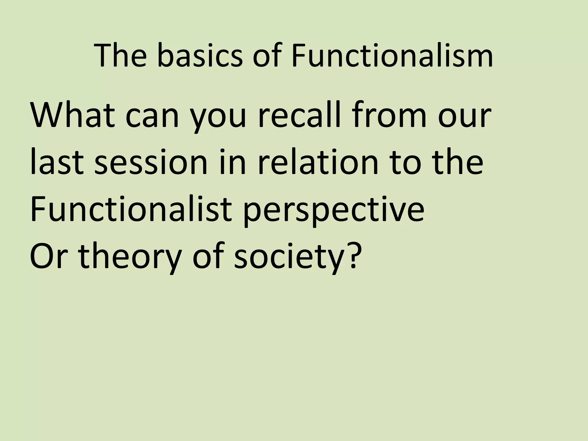 Introduction to FUNCTIONALISM | PPTX