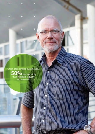 Green Star certified buildings use
50%less electricity
than minimum industry
requirements1
 