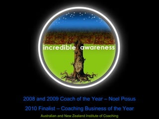 2008 and 2009 Coach of the Year – Noel Posus 2010 Finalist – Coaching Business of the Year Australian and New Zealand Institute of Coaching 