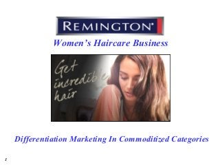 1
Women’s Haircare Business
Differentiation Marketing In Commoditized Categories
 