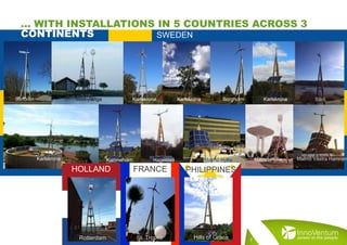 Senoren Mörbylånga Karlskrona Karlskrona Karlskrona
Karlskrona
Borgholm
SWEDEN
Särö
Katrineholm Malmö Hyllie Malmö Hyllie Malmö Västra HamnenHagestad
HOLLAND FRANCE PHILIPPINES
Rotterdam St. Tropez Hills of Grace 2
… WITH INSTALLATIONS IN 5 COUNTRIES ACROSS 3
CONTINENTS
 