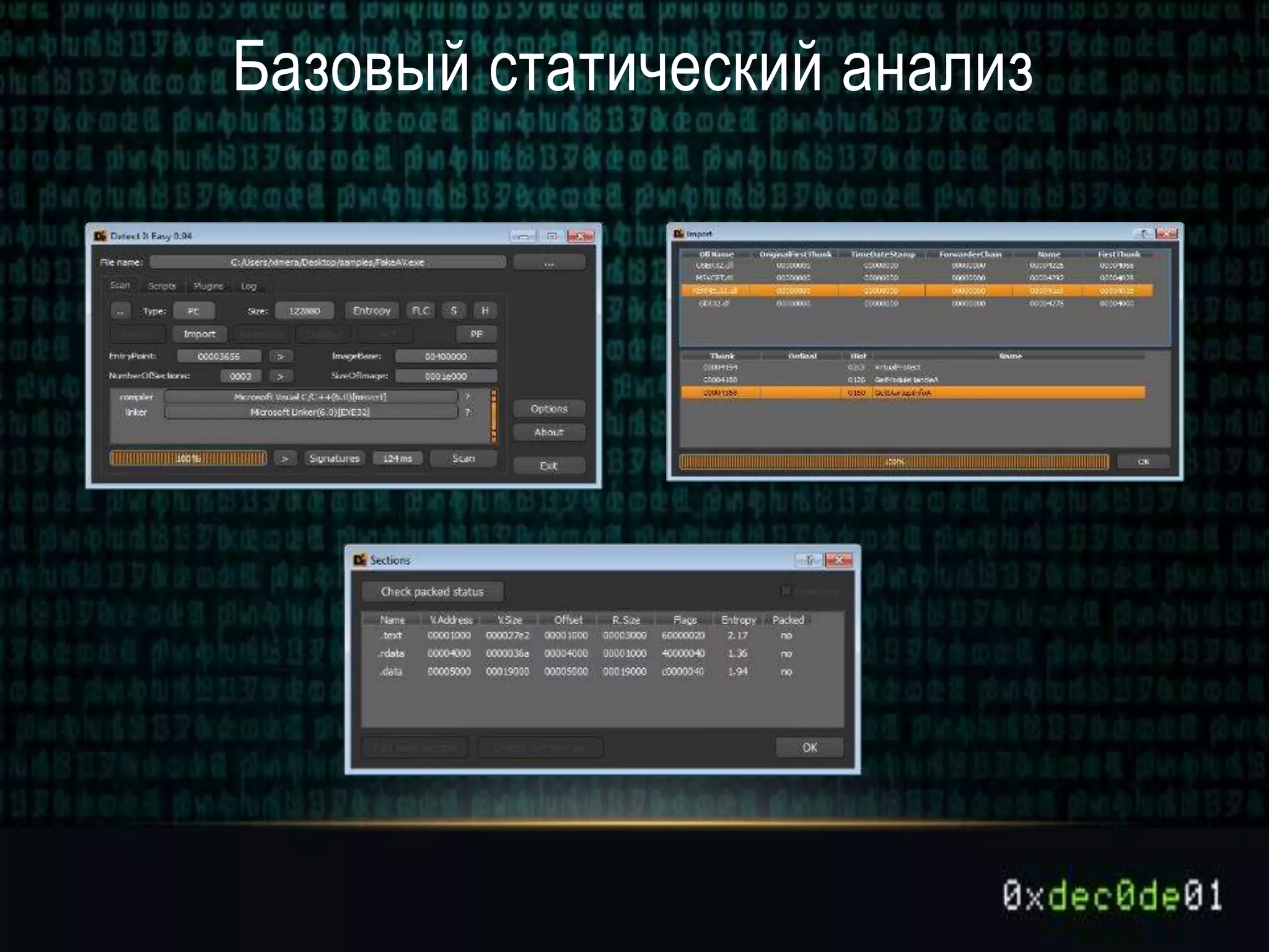 Базовый статический анализ
 