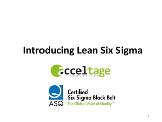 Introducing Lean Six Sigma
1
 