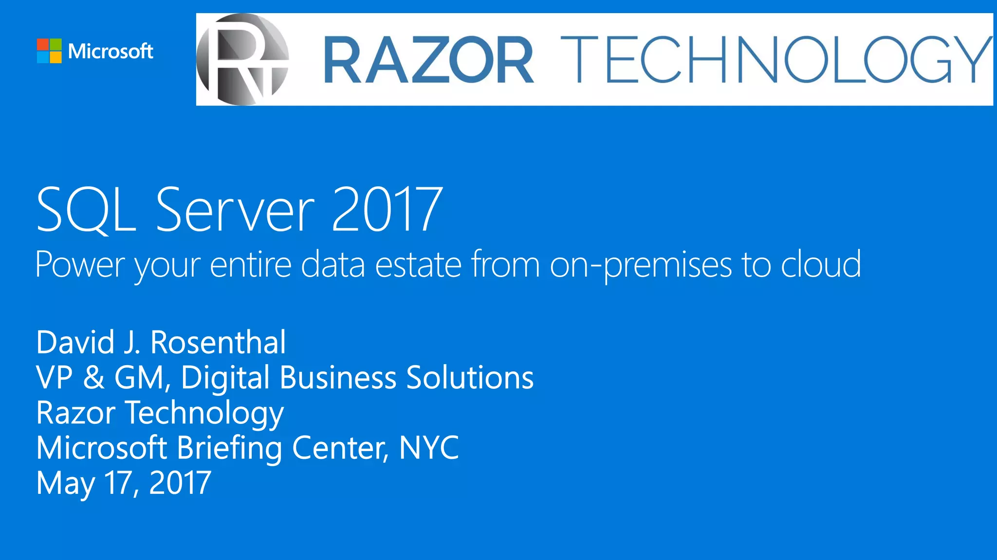 Introducing Microsoft SQL Server 2017 | PPT