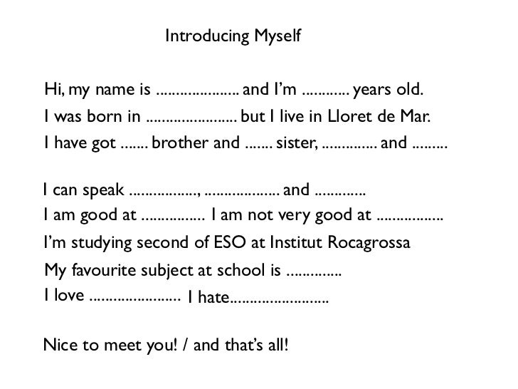 download introduce yourself example