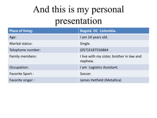 Introducing myself | PPT