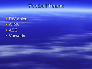 Football Teams RW Ahlen ATSV ASG Vorwärts 
