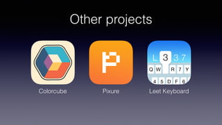 Other projects
Colorcube Pixure Leet Keyboard
 