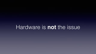Hardware is not the issue
 