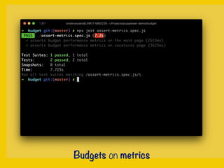 Budgets on metrics
 