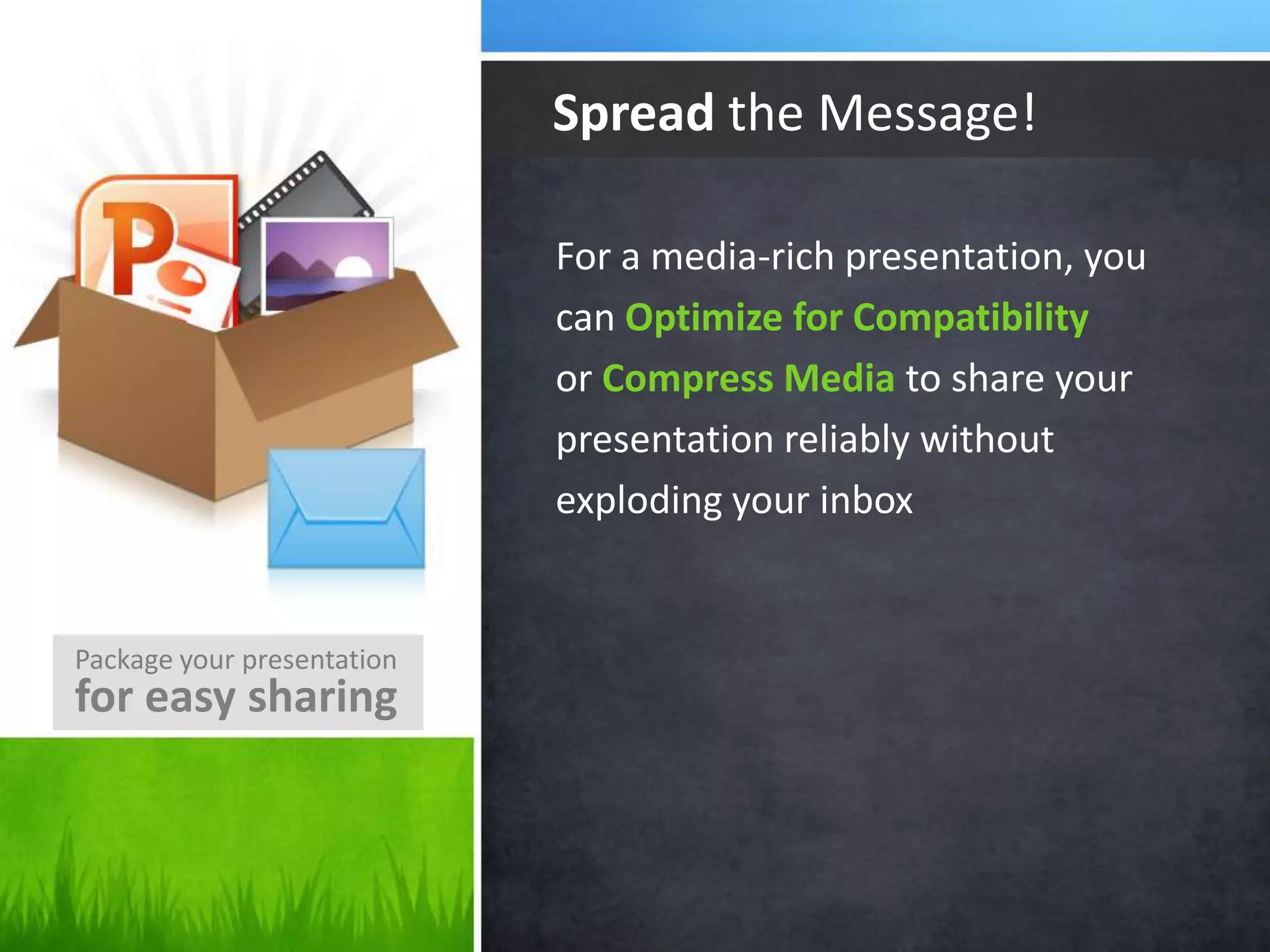 SPEAK FOR ITSELFRecord your presentation with Create a Videoand capture narrations, animations, media, and much more.Upload, embed, and share away!Let Your Presentation 