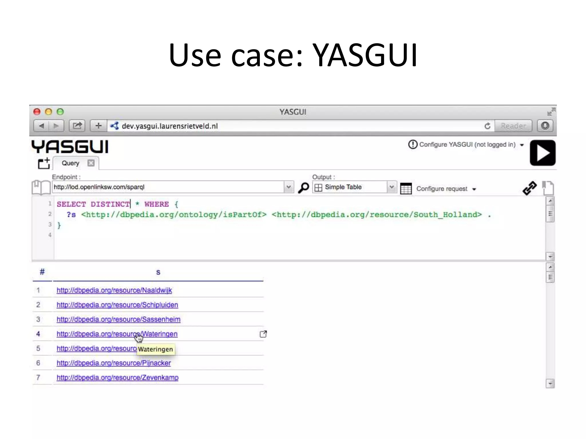 Use case: YASGUI