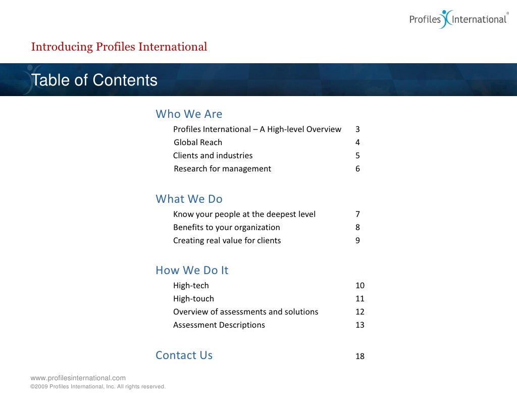 Introducing Profiles International