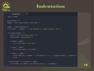18
Indentation
 