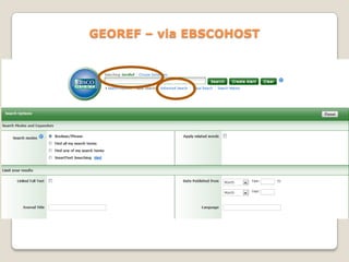 GEOREF – via EBSCOHOST

 