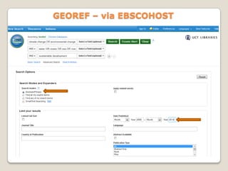 GEOREF – via EBSCOHOST

 