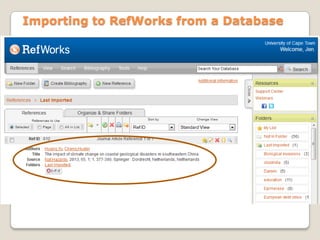 Importing to RefWorks from a Database

 