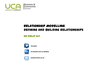 Relationship Modelling:
Defining and building relationships
Dr Philip Ely
 
