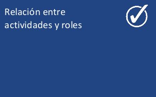 Relación entre
actividades y roles
 