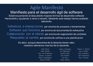 Predictivo vs Adaptativo
• Predictiva: consiste en resolver todas las incertidumbres
antes de empezar el proyecto o en la fase inicial de éste. El
resultado de esto es una «hoja de ruta» (también se conoce
como contrato) que marca la construcción del producto
objeto del proyecto
• Adaptativa: consiste en proporcionar una primea versión
del producto del proyecto útil aunque inacabada, e ir
perfeccionando el producto en sucesivas iteraciones, hasta
llegar a un nivel de funcionalidad tal que permita dar por
finalizado el proyecto
 
