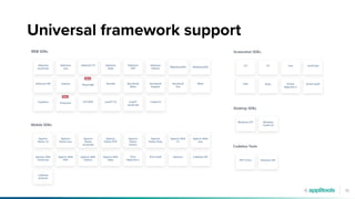16
Universal framework support
 