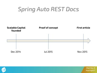 @spring_io
#springio17
Spring Auto REST Docs
Scalable Capital
founded
Dec 2014
Proof of concept
Jul 2015
First article
Nov 2015
 