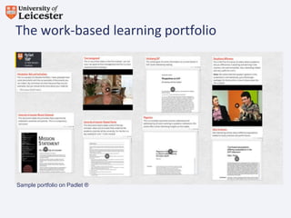 The work-based learning portfolio

Sample portfolio on Padlet ®

 