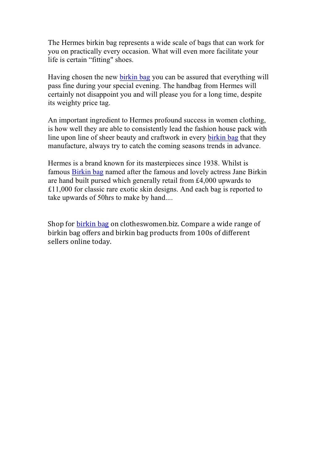 Introducing the birkin bag