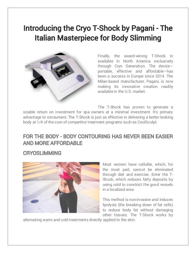 Introducing the Cryo T-Shock by Pagani - The Italian Masterpiece for