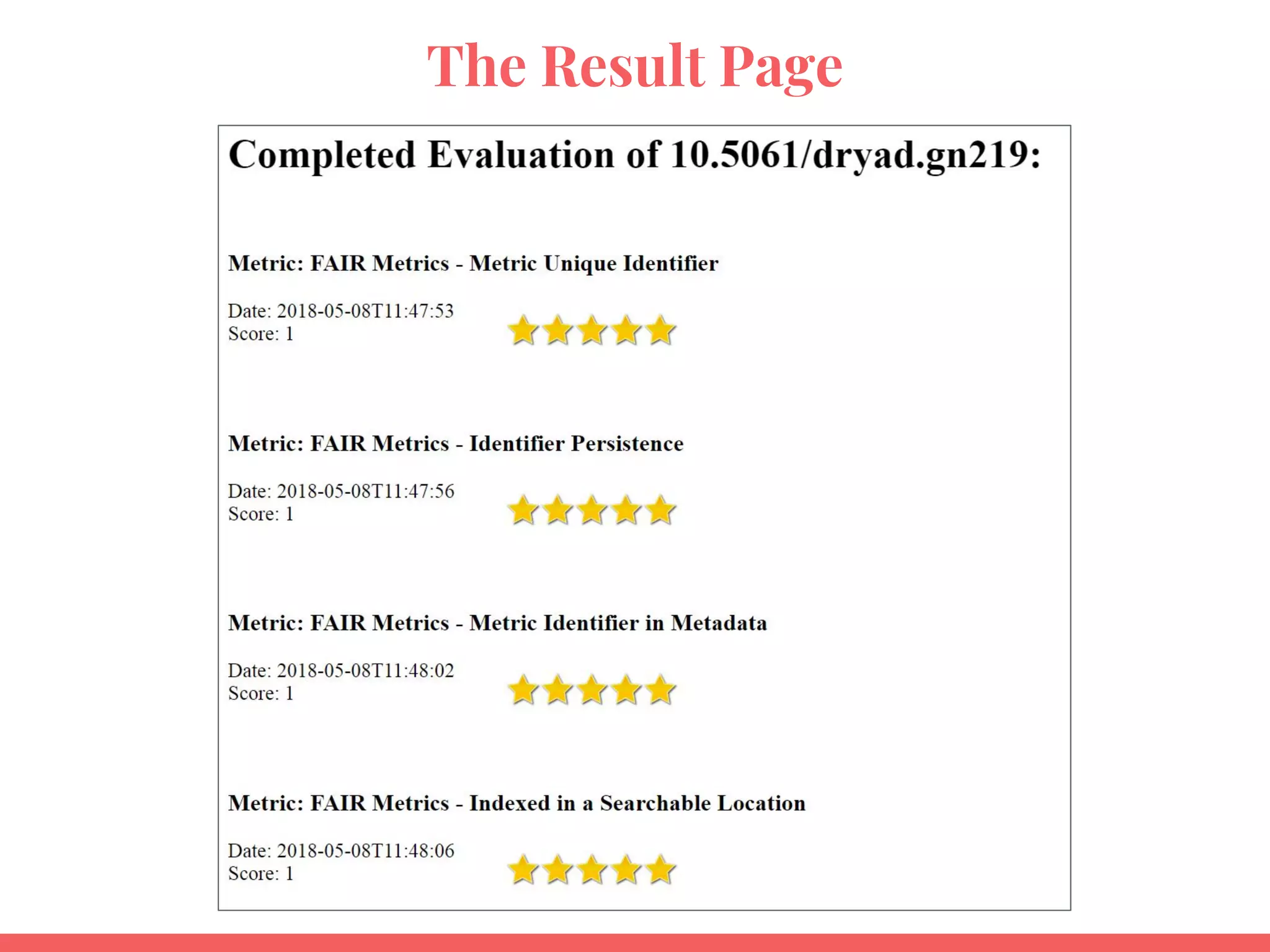 The Result Page
 